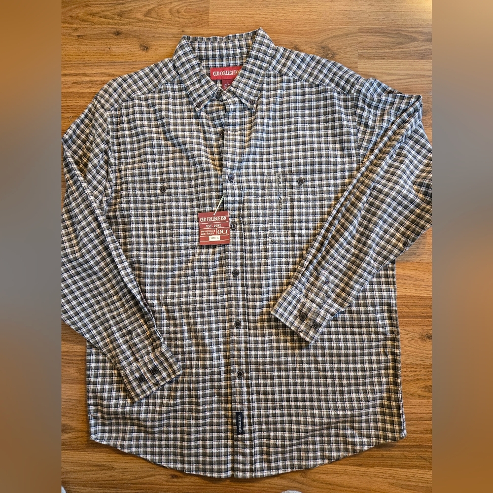 NEW Old College Inn, Men's OD,   Plaid Casual Button Down Shirt